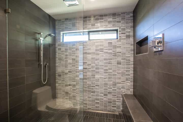 A gorgeous modern large shower installation for Champaign, Illinois home